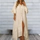 thumbnail image 4 of Vestido Largo Básico Impresión de vestido largo básico de gran tamaño para mujer elegante ropa diaria (blanco L) Cgtredaw para Mujer Blanco T XL, 4 of 6