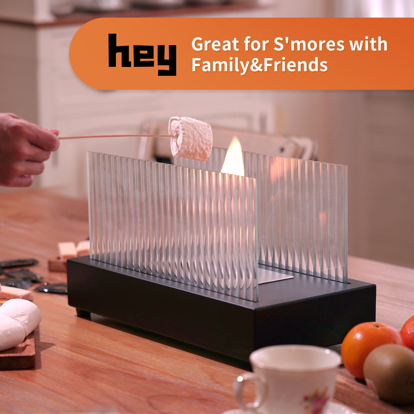 Heyfurni Indoor/Outdoor Portable Tabletop Fire Pit CleanBurning Bio