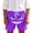 Purple, variant on Girl Shorts Size 2-3Y Kids Smirk Face Print Drawstring Swim Shorts