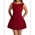 thumbnail image 1 of Robe Moulante d'Été Sans Manches à Fermeture Éclair Col Montant Ajustée Mini Robe de Soirée Boîte de Nuit pour Femmes Rouge G, 1 of 10