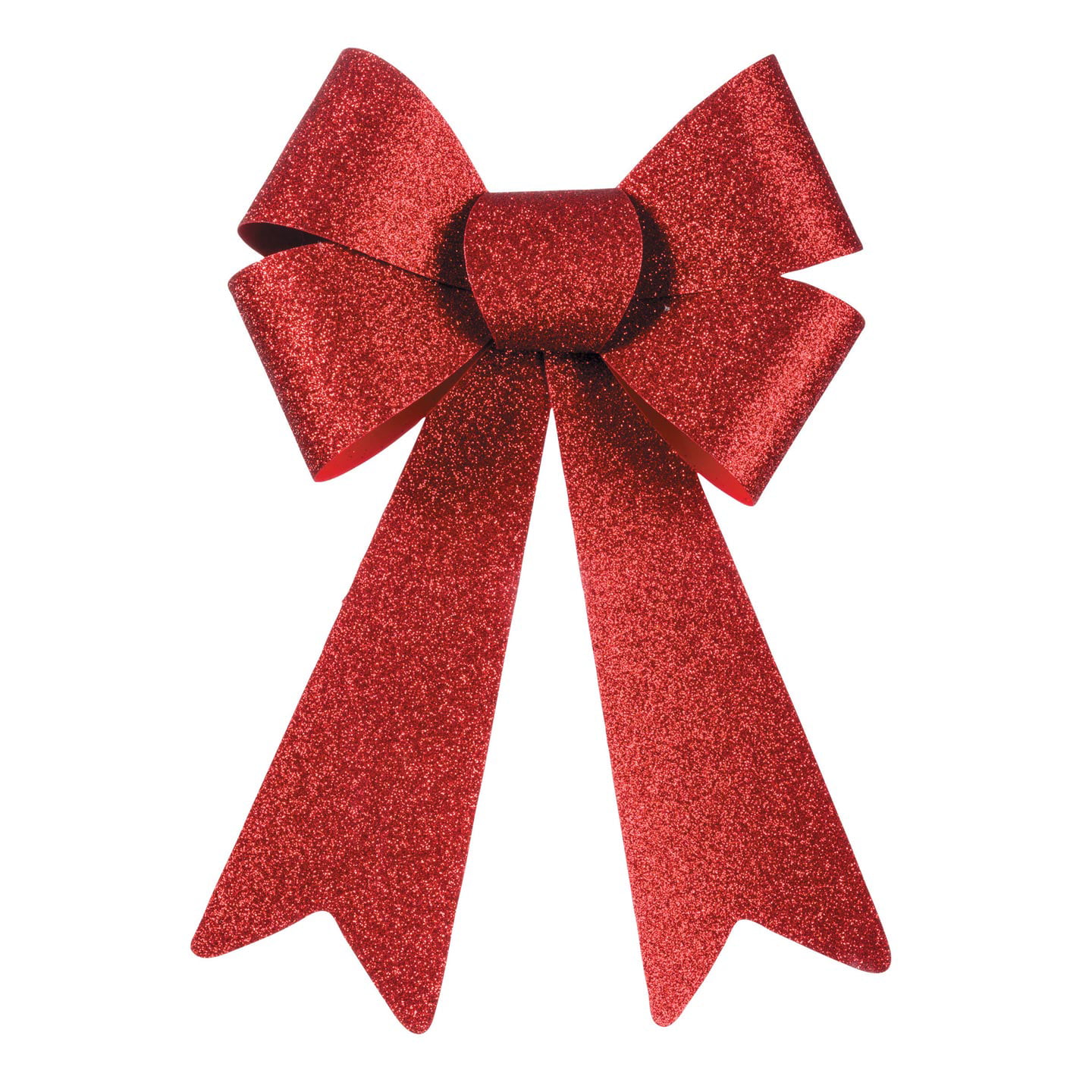 Darice Red Glitter PVC Christmas Bow: 6 x 10 inches - Walmart.com ...