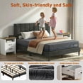 thumbnail image 6 of CHITOOMA 4 Piece Bedroom Furniture Set,Queen Bed Frame,10'' Memory Foam Mattress,2Pcs Brown Nightstand with Charging Station,Adjustable Upholstered Headboard,Gel-Infused Triple-Layer Bed, 6 of 13