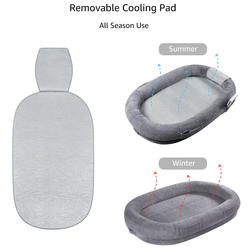 unipaws Cooling Human Dog Bed for Adult, All Season Summer Winter Giant Extra Large Human Size Pet Bed with Removable Cooling Pad