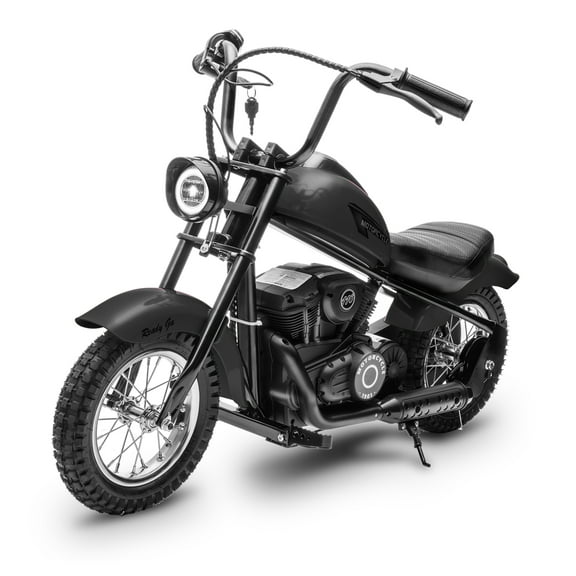 Towallmark 24V Kids Electric Dirt Bike, 14 MPH Chain Driven Motor, 150LB Weight Capacity, 12" Air-Filled Tires, Handbrake & Shock Absorbers, for Boys & Girls​，Black