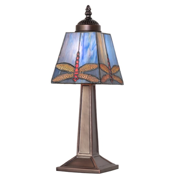 Meyda Tiffany 262778 Dragonfly 15" Tall Buffet Table Lamp - MultiColor