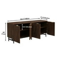 thumbnail image 3 of Furnihold 66.2''W Large Fluted Buffet Cabinet with 4 Doors & Shelves Wood Sideboard Buffet Table Storage Cabinet Modern Accent Console for Living Room, Walnut, 3 of 7