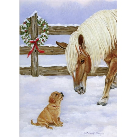 LPG Greetings Making Friends Horse and Puppy: Box of 18 Carol Decker Christmas (Cute Best Friend Christmas Cards)