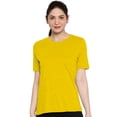 thumbnail image 2 of eloria Women's T-Shirt Round Neck Solid Color Plain Half Sleeve T-Shirt Color: Yellow | Size: 2XL, 2 of 7