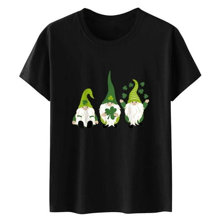 

SOOMLON Scrub Tops for Women Clearance Spring Tops Comfy Tee Fashion Casual Print Pullover Short Sleeve T Shirt Black XXXL