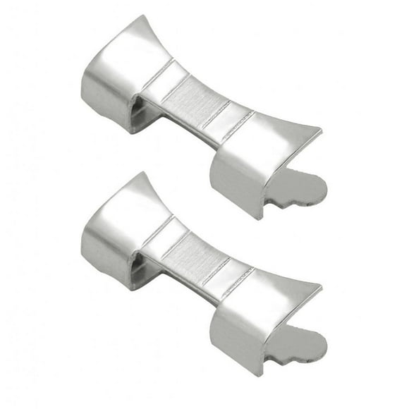2 piezas de pulseras de acero inoxidable macizo con extremos curvos para relojeros 15mm