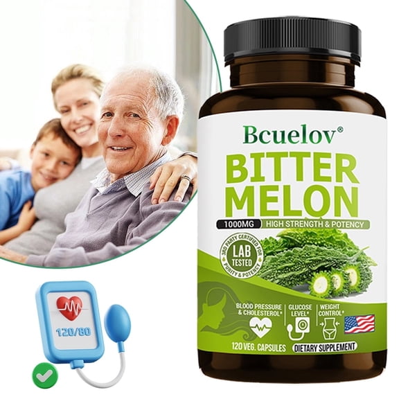 Bitter Melon 10:1 Extract 1000 mg Per Serving - Support Healthy Digestve, Blood Glucoselevel Management, Cardiovascular Function - 120 Capsules