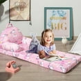 thumbnail image 6 of 2 in 1 Convertible Plush Kids Sofa Flip Open Sofa Seat with Pockets for Toddler Baby Girls, 6 of 7
