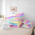 thumbnail image 6 of Manfei Kawaii Bownot Print 7 Pieces Full Size Bedding Sets,Lovely Initial S Full Size Bed in a Bag,Pink,Colorful Stars Reversible, 6 of 7
