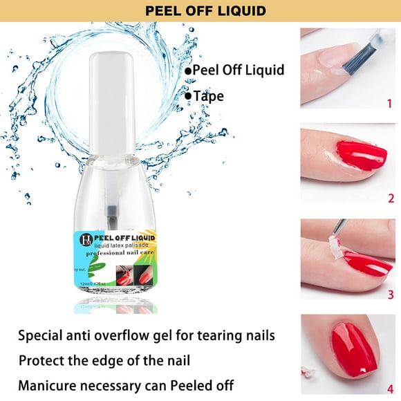 EARKITY Liquid Latex for Nails, Upgraded Antifreeze Latex Nail Polish Barrier Peel Off, Latex Tape Peel Off for Nails Cuticle Guard Skin Barrier Protector Nail Latex with Tweezers for Home DIY