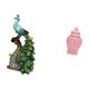 thumbnail image 5 of Estatua de pavo real, figura de escritorio, tarro de cerámica para jengibre, jarrón decorativo, tarro de almacenamiento de porcelana con tapa,, 5 of 8
