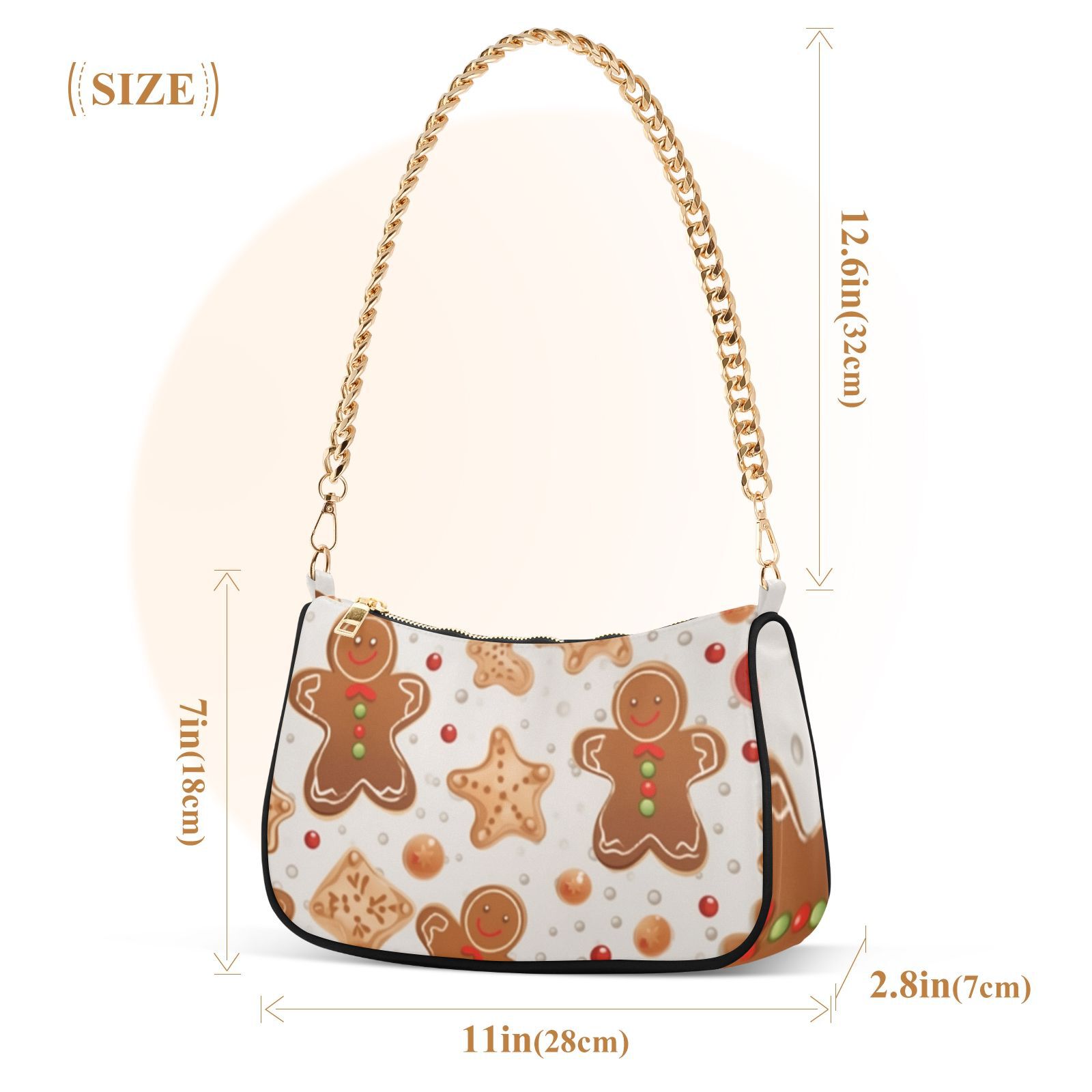 Gingerbread Man CookiesWomen Small Shoulder Bag Crossbody Tote Hobo Bags Purse Clutch Handbags with Chain Strap for Women