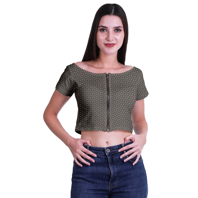 Moomaya Tunique Courte en Viscose Imprimée à Manches Courtes avec Fermeture Éclair pour Femmes Été
