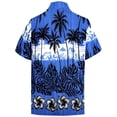 thumbnail image 5 of HAPPY BAY Men's Hawaiian Shirts Short Sleeve Button Down Shirt Men's Summer Shirts Casual Beach Vacation Hawaii Island Shirts for Men Funny 7XL Dark Bushy, Blue, 5 of 6