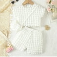 thumbnail image 2 of Girls Spring Outfits Summer Toddler Cute Round Neck Sleeve Top Bag Set Playwear Daily Wear Girl Baby Clothes White 5 Years-7 Years, 2 of 7