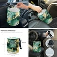 thumbnail image 6 of Yuyamidu Green Marble Print Car Seat Covers and Steering Wheel Cover Seat Belt Covers Trash Bin Rearview Mirror Cover Car Armrest Cover Coasters Gear Shift Knob Cover 14 Pack Auto Accessories, 6 of 7