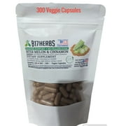 Bitter Melon & Cinnamon Veggie Capsules - Hand Blended - 500mg, 300 Vegetarian HMPC Capsules