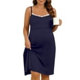 thumbnail image 2 of BRGZLK Women's Maternity Clothing Plus Size Nightgown with Thin Shoulder Straps, Lace V-Neck, Home Nursing Clothes, Sleeveless Lace Knee Length Dress, 2 of 5