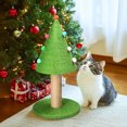 thumbnail image 3 of 25" Christmas Tree Cat Scratching Post, Kitten Kitty Sisal Scratch with Natural Sisal Covered Frame and Colorful Little Balls, Cute Cat Scratcher Toy for Indoor Cats, 3 of 7