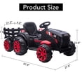 thumbnail image 6 of Kids 12V Ride On Tractor with Trailer, Ride on Toy Tractor with Remote Control, Battery Powered Electric Vehicle Car with Wheels, 35W Dual Motors LED Lights Music for Boys Girls, 6 of 7