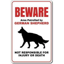 Metal Sign German Shepherd Sign Beware German Shepherd Tin Sign German Shepherd Gift German Shepherd Decor Tin Sign 8x12 Inch/20x30 cm