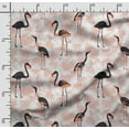 thumbnail image 2 of Soimoi Bird With Leaves Print, Poly Taffeta Fabric, Decor Sewing Fabric by The Yard 56 Inch Wide, Decorative Fabric for Outdoor Upholstery, Umbrellas and Home Accents, Peach, 2 of 5