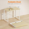 thumbnail image 2 of Folding Desk for Small Spaces, 31.5 Inch Foldable Computer Table, for Home Office, Study, Bedroom, Dorm, Space Saving, Small Writing Work Office Computer Desk, Easy to Fold, Oak, 2 of 9