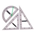 thumbnail image 2 of Reglas grandes de geometría matemática, juego de herramientas de enseñanza de matemáticas geométricas, suministros de enseñanza para dibujo en pizarra 3 PIEZAS, 2 of 7