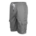 thumbnail image 4 of JIKNTTR Men's Summer Beach Shorts Summer Solid Color Plus Size Casual Shorts Fashionable Woven Cargo Shorts With Pockets Mens Drawstring Casual Shorts, 4 of 5