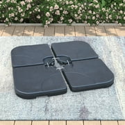 Abble 130 Pound Offset Patio Umbrella Base in Black (4-Piece)