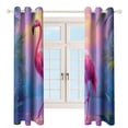 thumbnail image 4 of Tropical Flamingo Paradise 2 Panels 3D Printing Pattern Curtain for Bedroom Living Room Kitchen Window Decoration Home, 4 of 6