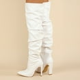 thumbnail image 4 of Mepaouo Women's High Heels Over The Knee Boots Stretch Pointed Toe Stiletto Thigh High Boots(White,7), 4 of 9