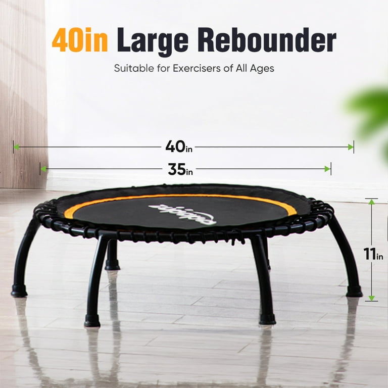 Zupapa Silent Mini Fitness Trampoline Indoor Rebounder for Adults Best Urban Cardio Jump Fitness Workout Trainer Max Limit 330 lbs