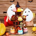 thumbnail image 4 of Arghm Halloween Cake Stand,Paper Dessert Display 16.93x10.83in,3-Tier Ghost Festival Party Decor,Handmade Assembly, 4 of 6