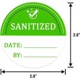 thumbnail image 2 of shiyou-Sanitized Label 2 Inch Sanitized by Stickers Green Cleanliness Blank Date and by Stickers for Hospital,Car Rentals, House Rentals, Resturants(Pack-500), 2 of 4