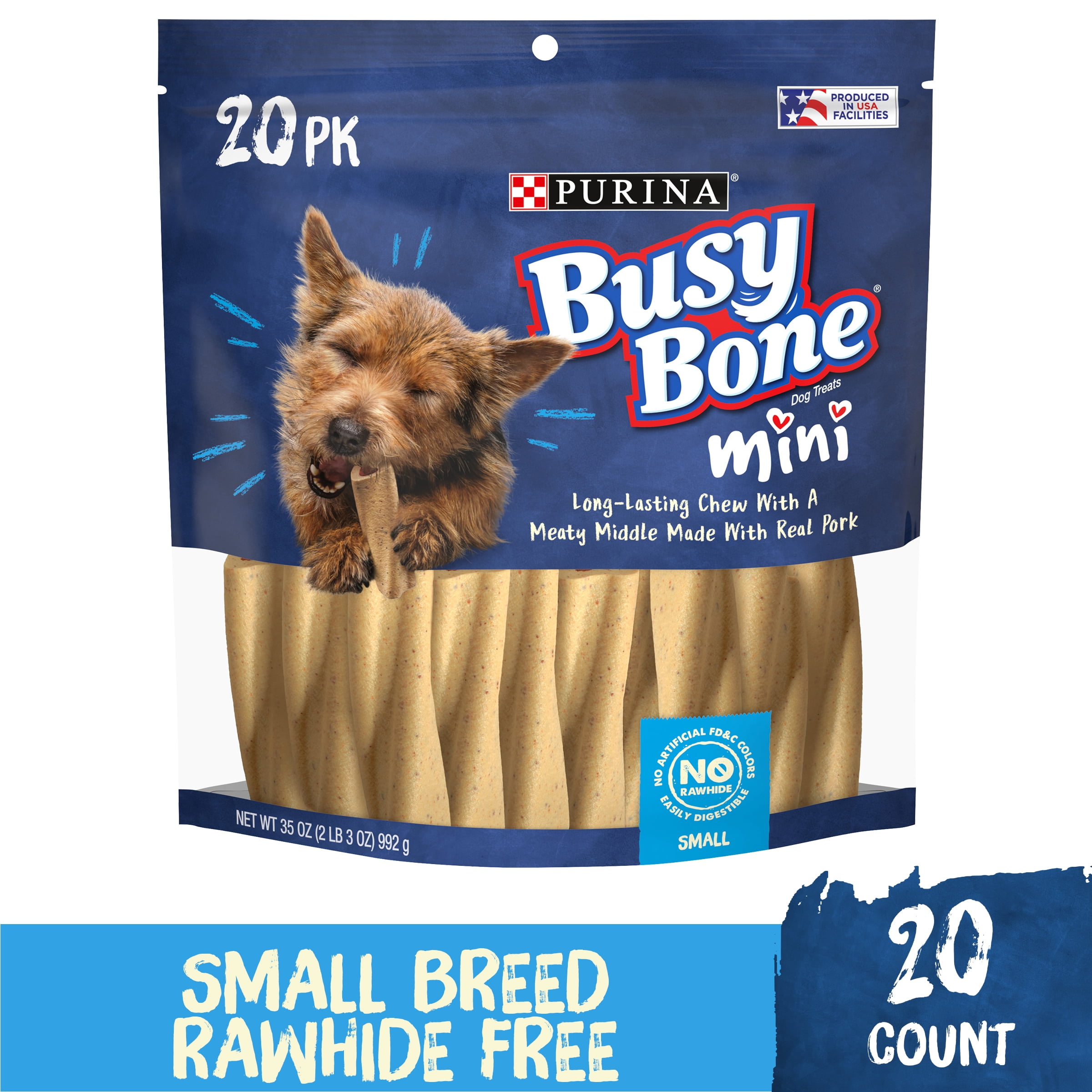 Purina Busy Small Breed Dog Bones, Mini, 20 ct. Pouch