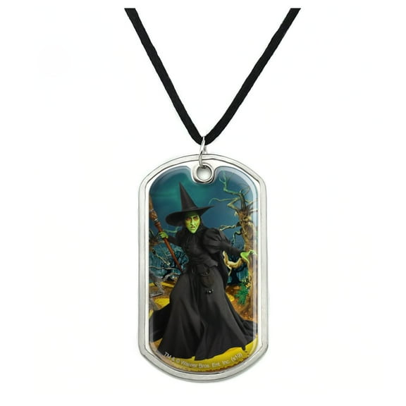 Wizard of Oz Wicked Witch Character Military Dog Tag Pendant Necklace with Cord