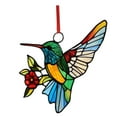 thumbnail image 2 of YOHAVEN Hummingbird Stained Glass Window Hanging Ornament, Colorful Sun Catcher Pendant with Chain, Decorative Glass Art Decor for Home Kitchen Living Room Gift, 2 of 5