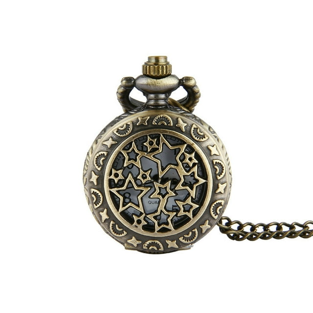 Up to 65% Off Personalized Pattern Steampunk Vintage Quartz Roman Numerals Pocket Watch Necklace Rings Earring Jewelry on Clearance