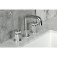thumbnail image 4 of Kingston Brass KS1411RNK Levante Two-Handle 3-Hole Deck Mount Widespread Bathroom Faucet with Push Pop-Up Drain in Polished Chrome, 4 of 8