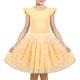 thumbnail image 1 of Vestido de Niña Amarillo a Rayas con Margaritas, Volantes, Tul, Fiesta, Vacaciones, Algodón, 4 Años, 1 of 8