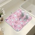 thumbnail image 4 of Yayeee Dish Drying Mat for Kitchen Counter 18" x 24" Microfiber Super Absorbent Coffee Decorative Pad, Pink Halloween, 4 of 9