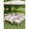 thumbnail image 4 of Outdoor Tablecloth with Umbrella Hole for Patio/Picnic/Party/Camping, Brown Flowers Waterproof Table Cloth Rectangle Table Cover Washable, Spring Summer Botanical Floral Leaf Stripe (52"x 70"), 4 of 9