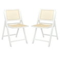 thumbnail image 2 of SAFAVIEH Couture Desiree Modern Cane Solid Folding Dining Chair, White/Natural (Set of 2), 2 of 15