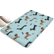 Dachshund Footprint Bone Flannel Non Slip Door Rugs,Washable Door Mats Indoor,Decorative Door Mats,Dirt-Resistant and Absorbent Doormat for Entrance,Bedroom,Kitchen,Bathroom,23.5x16in(60x40cm)