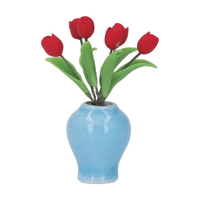 1/12 Miniatura Tulipán Planta en Maceta Arcilla Hogar Vida Escena Casa de Muñecas Decoración de Escritorio Mini Tulipán Planta en Maceta Molde